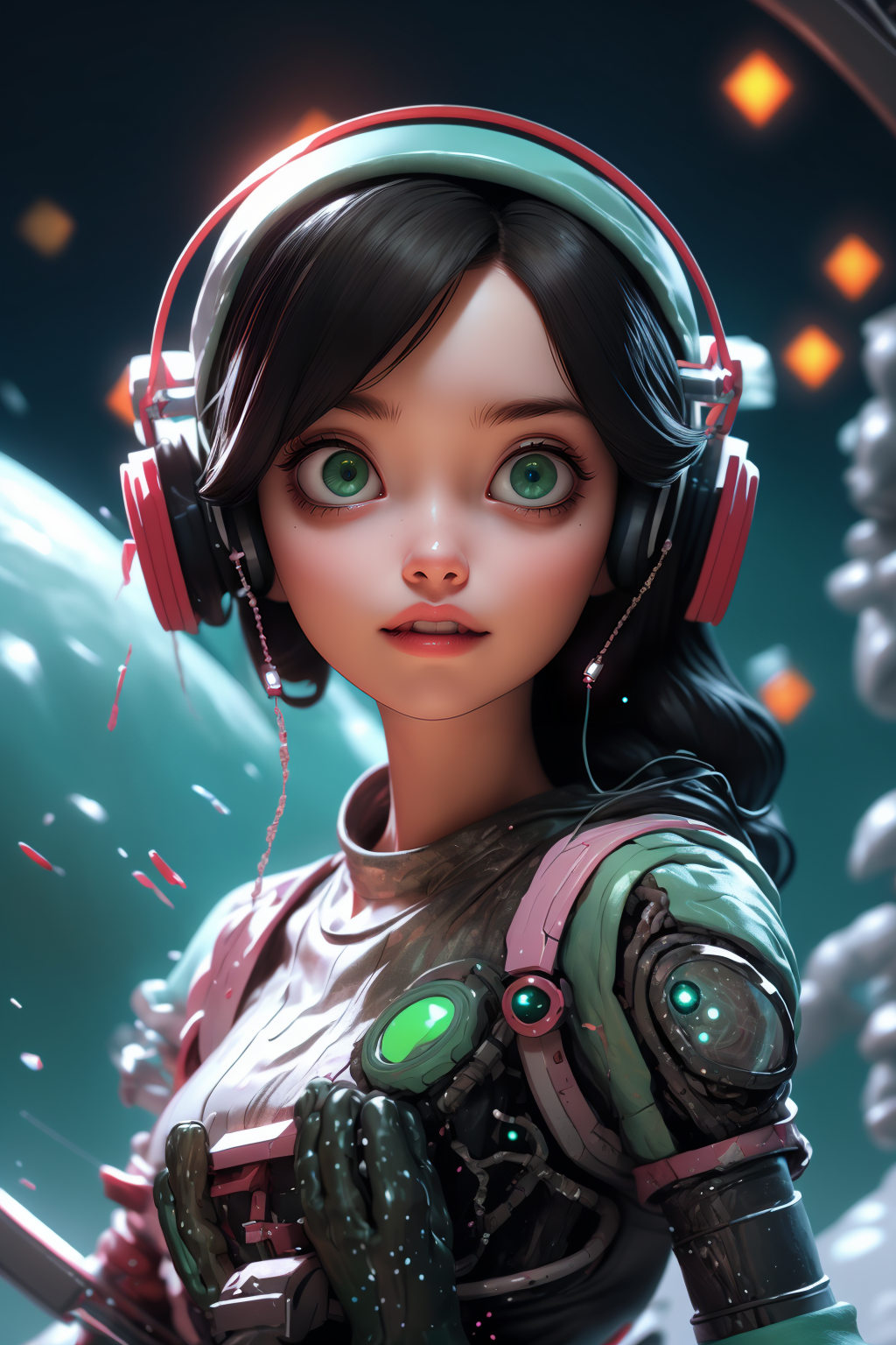 03097-1621684-masterpiece, absurdres, best quality, best aesthetic, intricate details, 1girl, solo, (green eyes, black hair_1.2), cowboy shot,.png